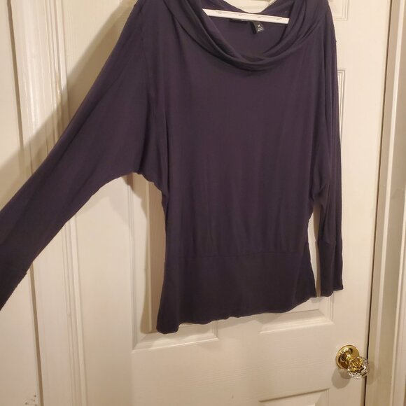 Cowl Neck Plum Mossimo Tunic, Fitted sleeves at wrists, Size Medium, Stretchy - Picture 5 of 10